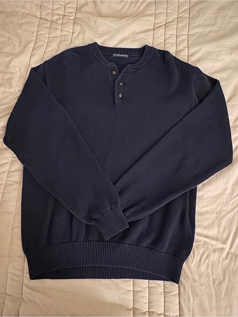 Brandy Melville Navy Crewneck Henley Sweater